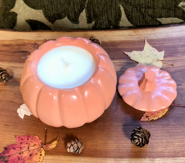 Handmade Concrete Pumpkin Candle 3.5 oz